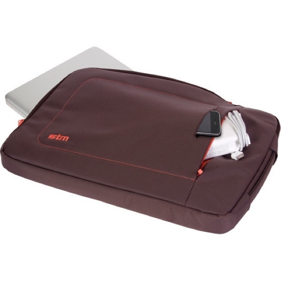 STM I pad case bag for 13" Screens (Small, Chocolate/Orange) - Picture 3 of 9